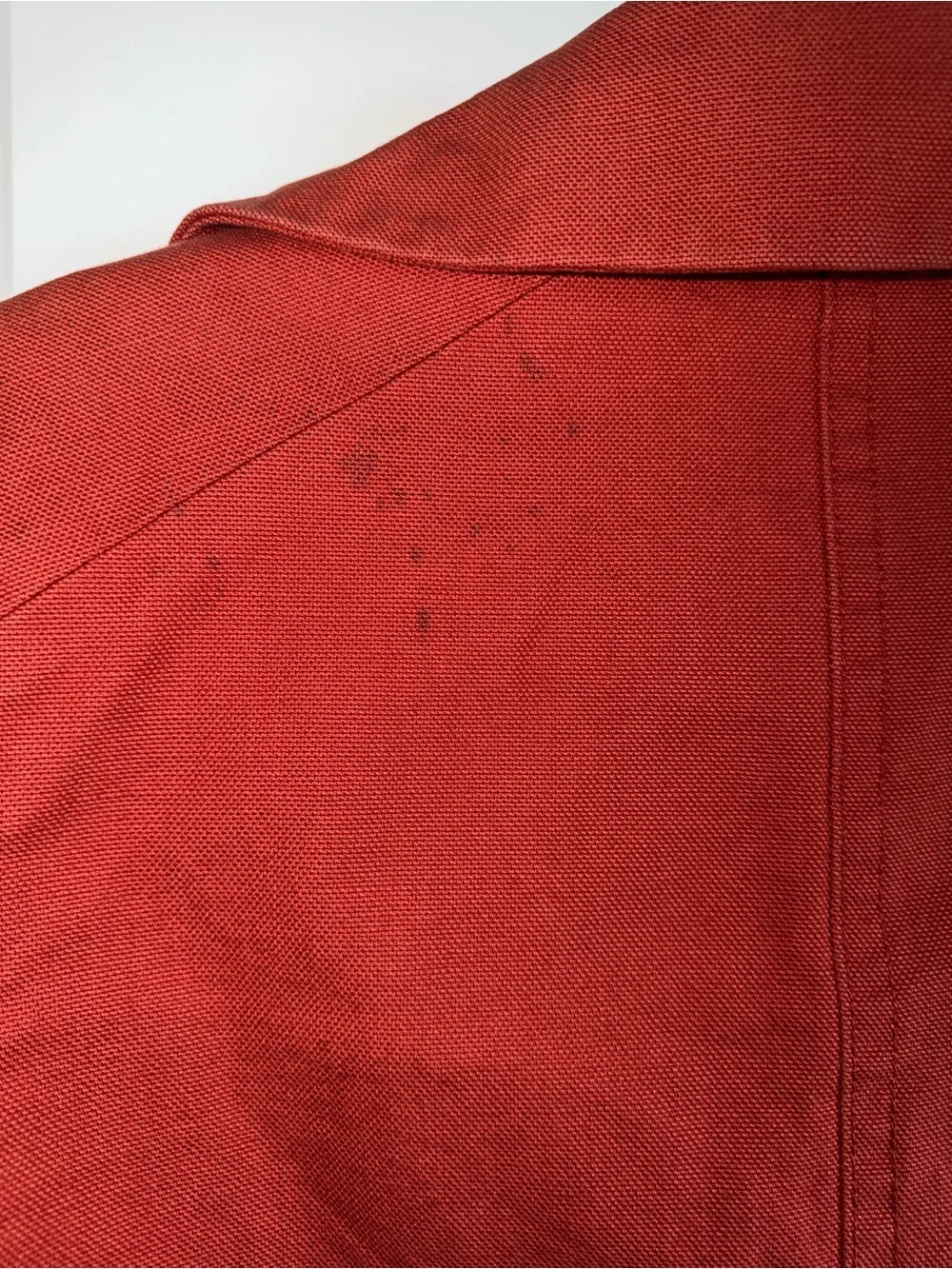 J.Crew Cropped Peacoat Jacket Size 6 Red Orange Cotton Double Breasted Preppy - Picture 6 of 6